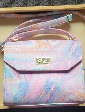Betsey Johnson Luv Crossbody Purse Shoulderbag Marble Unicorn Galaxy Swirl